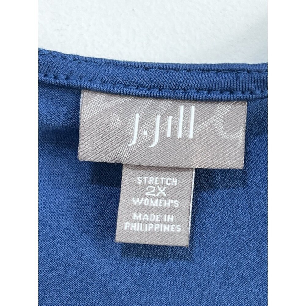 J Jill Women's Dress Maxi Sleeveless Sundress Stretch Blue Plus 2X Cottagecore - Picture 6 of 7